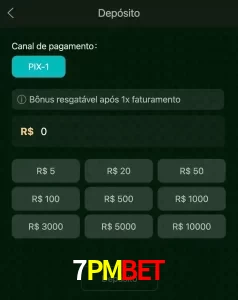 deposits 7PMBET